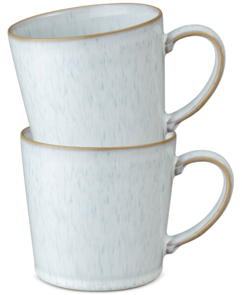 White Speckle Collection Stoneware Mugs, Set of 2