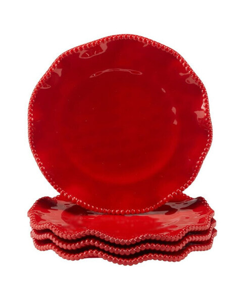 Perlette Red Salad Plates, Set of 4