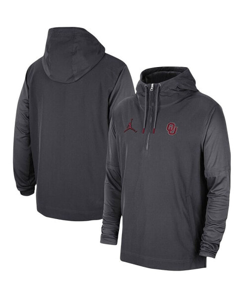 Men's Anthracite Oklahoma Sooners Player Half-Zip Jacket