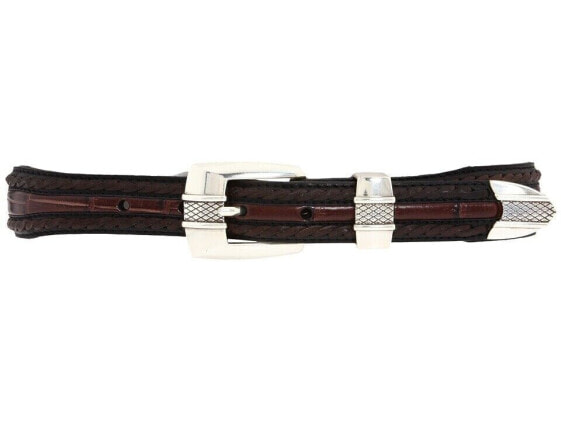 Brighton 170064 Mens Porto Fino Leather Taper Belt Black/Chocolate Size 30