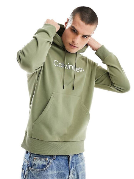 Calvin Klein hero logo comfort hoodie in green