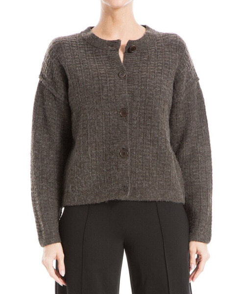 Max Studio Button Front Wool-Blend Cardigan Women's