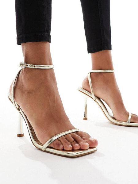 Simmi London Damira strappy barely there sandal in gold