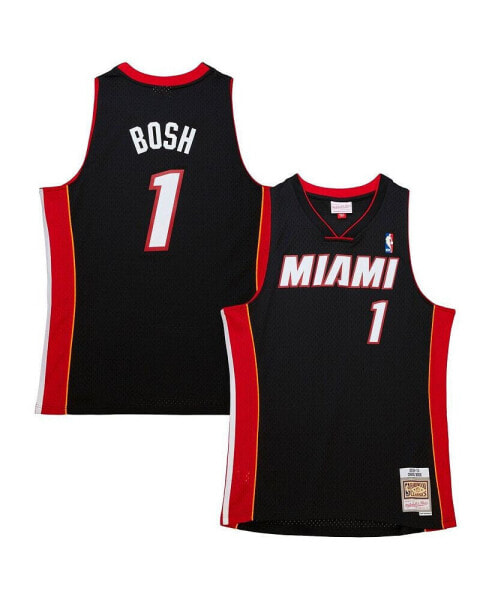 Men's Chris Bosh Black Miami Heat Hardwood Classics Retro Name and Number T-shirt