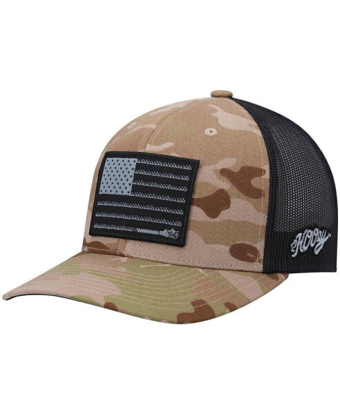 Men's Camo, Black Liberty Roper Team Trucker Snapback Hat