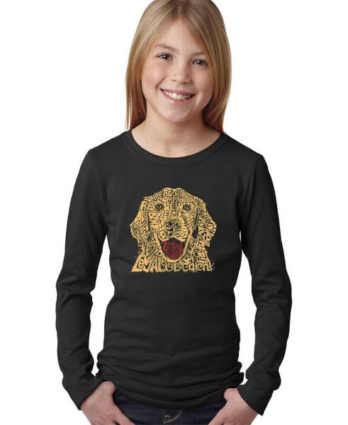 Big Girl's Word Art Long Sleeve T-Shirt - Dog