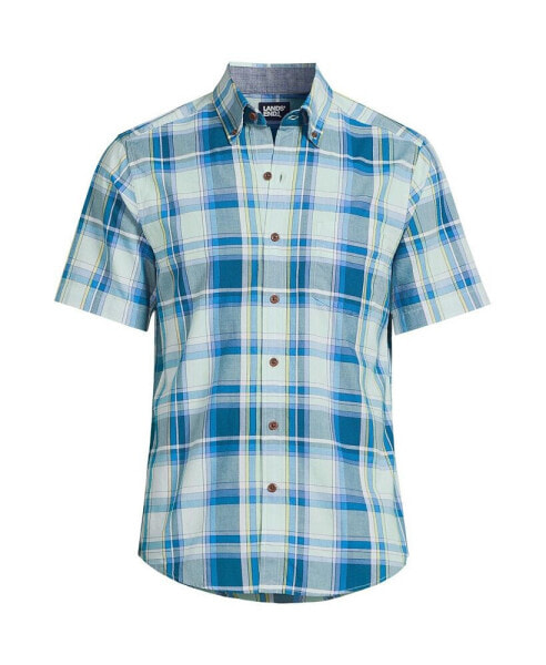 Men's Traditional Fit Short Sleeve Madras Shirt