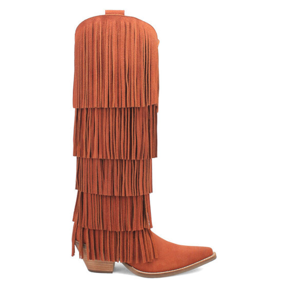 Dingo Wild Child Fringe Snip Toe Cowboy Womens Orange Casual Boots DI276-220