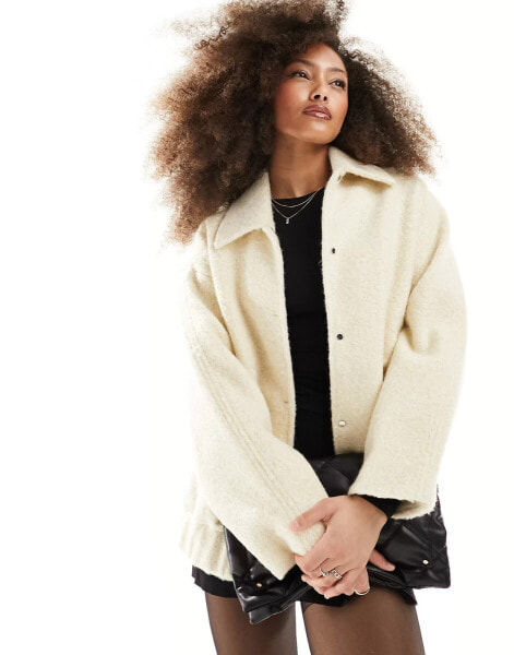 Mango brushed bomber in beige