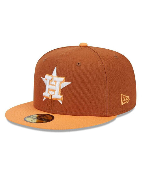 Men's Brown/Orange Houston Astros Spring Color Basic Two-Tone 59FIFTY Fitted Hat