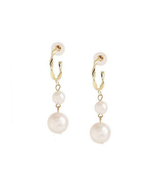 Women's Gold Snowball Drop Earrings