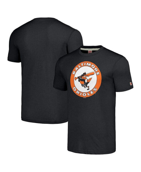 Men's Charcoal Baltimore Orioles Cooperstown Collection Hand-Drawn Logo Tri-Blend T-Shirt