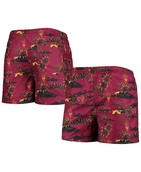 Men's Maroon Arizona State Sun Devils Island Palm Swim Trunks