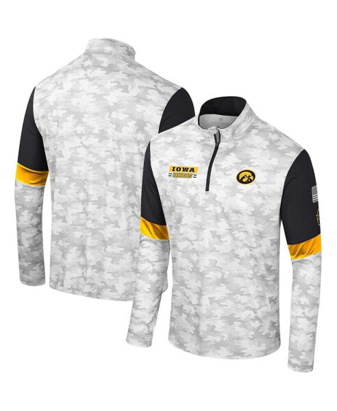 Men's Camo Iowa Hawkeyes OHT Military-Inspired Appreciation Tomahawk Quarter-Zip Windshirt