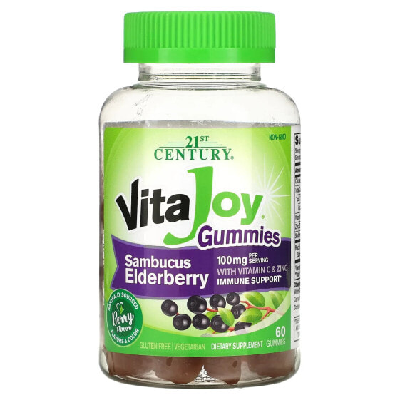 21st Century, VitaJoy Gummies, со вкусом бузины, 60 вегетарианских жевательных мармеладок