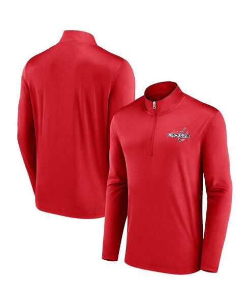 Men's Red Washington Capitals Underdog Mindset Quarter-Zip Jacket