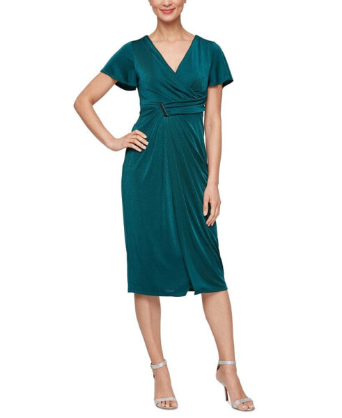 Women's Jersey V-Neck Short-Sleeve Dress