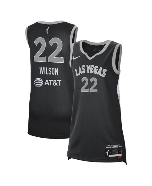 Men's and Women's A'ja Wilson Black Las Vegas Aces Explorer Edition Player Jersey