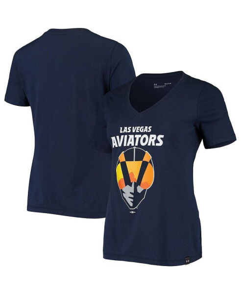 Women's Navy Las Vegas Aviators Performance V-Neck T-shirt