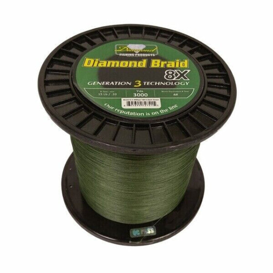 Momoi Diamond Braid Generation III Fishing Line 8X - Green - 15lb - 300 yards