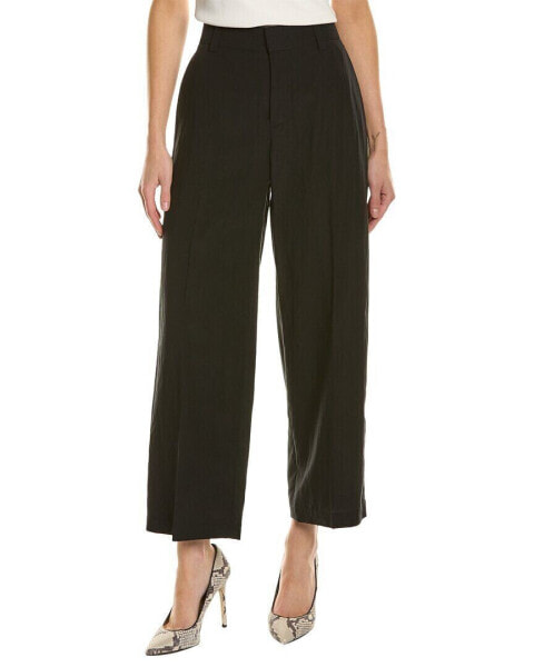 Vince Mid-Rise Sculpted Wool-Blend Crop Pant Women's Black 12