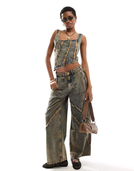 Reclaimed Vintage limited edition distressed denim jean co-ord