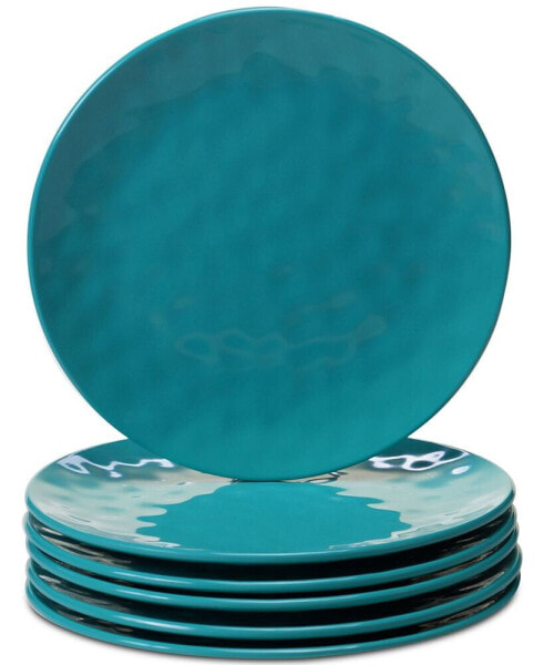 6-Pc. Teal Melamine Salad Plate Set