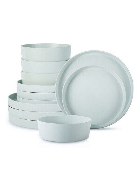 MODAN Stoneware 12 Pc. Dinnerware Set, Service for 4