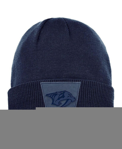 Men's Navy Nashville Predators Authentic Pro Road Cuffed Knit Hat