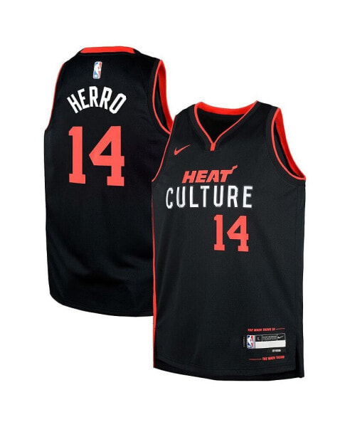 Big Boys and Girls Tyler Herro Black Miami Heat Swingman Replica Jersey - City Edition