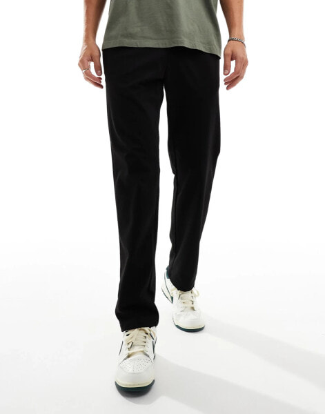 Jack & Jones drawstring tapered trouser in black