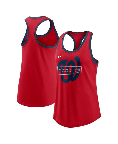 Women's Red Washington Nationals X-Ray Racerback Performance Tank Top