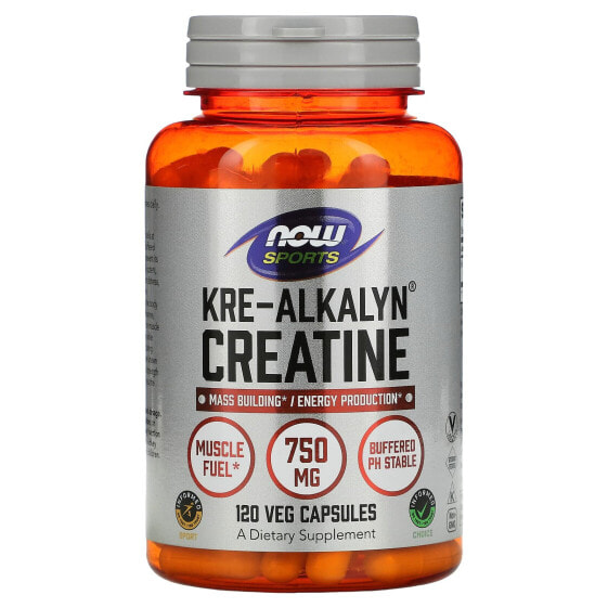 NOW Foods Sports Kre-Alkalyn Creatine Забуференный моногидрат креатина  120 растительных капсул