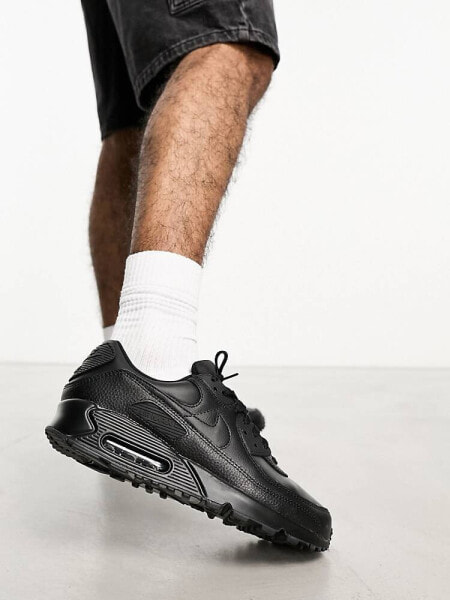 Nike Air Max 90 LTR trainers in triple black 