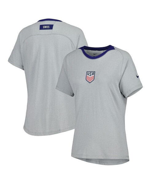 Women's Gray USMNT Travel Raglan T-shirt