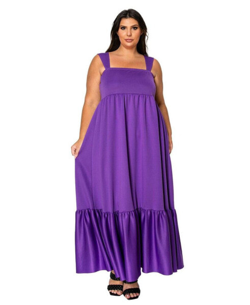 Plus Size Angelika Ruffled Hem Maxi Dress