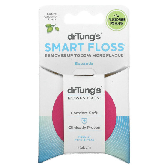 Dr. Tung's, Smart Floss, зубная нить, натуральный кардамон, 27 м (30 ярдов)