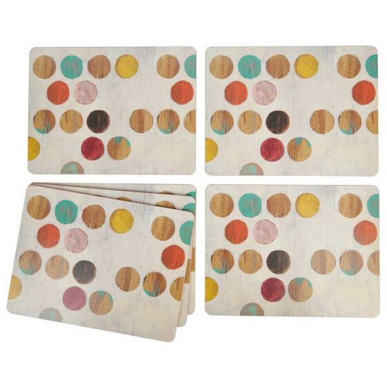 CREATIVE TOPS Retro Spot Premium Pack Of 6 Placemats