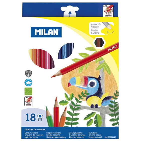 MILAN Box 18 Hexagonal Coloured Pencils