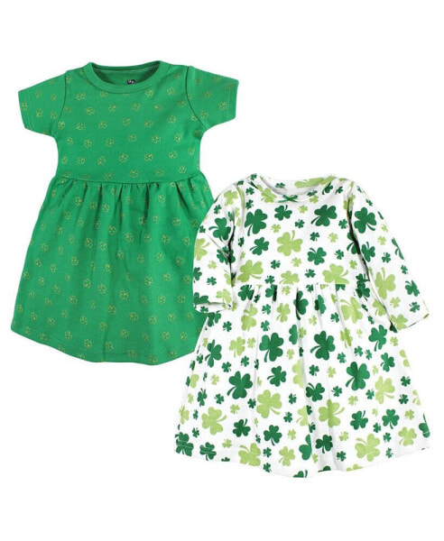 Baby Girls Cotton Dresses 2pck, Shamrocks