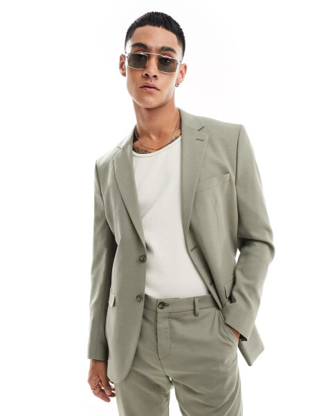 Selected Homme slim fit suit jacket in green