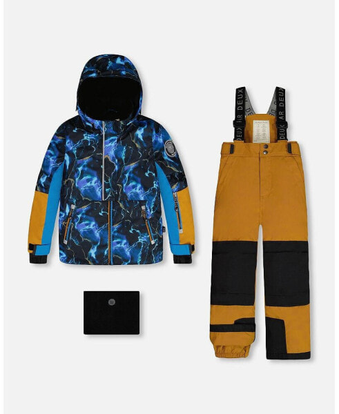 Big Boys Two Piece Snowsuit Spice And Printed Storm