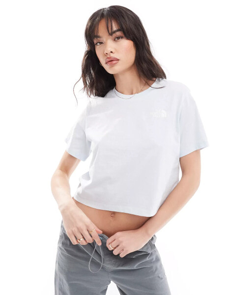 The North Face Simple Dome cropped logo t-shirt in light blue