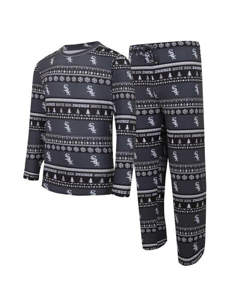 Комплект пижамы Concepts Sport Black Chicago White Sox Knit Ugly Sweater Long Sleeve Top and Pants Set