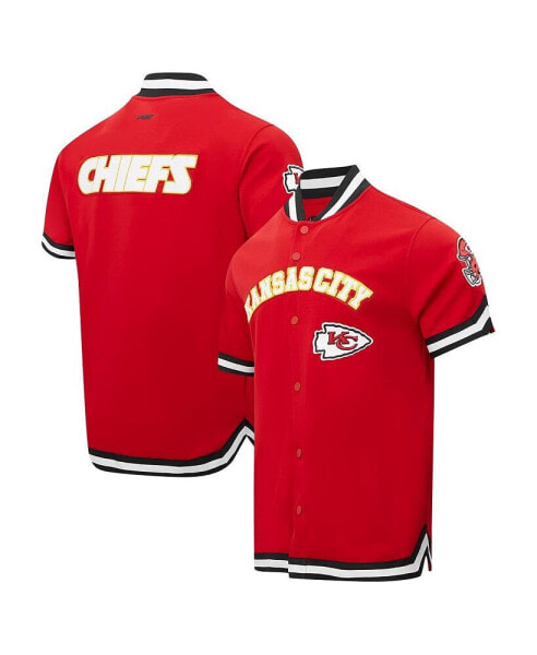 Men's Red Kansas City Chiefs Classic Warm-Up Short Sleeve Full-Snap Jacket