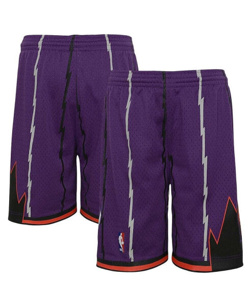 Big Boys Purple Toronto Raptors Hardwood Classics Swingman Shorts