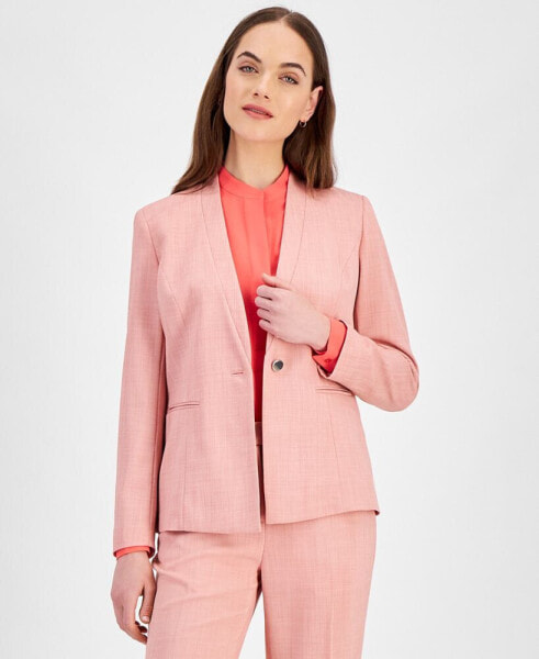 Women's Twill Faux-Lapel One-Button Jacket