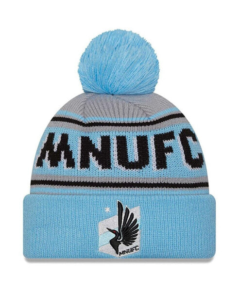 Men's Light Blue Minnesota United FC Evergreen Cuffed Knit Hat with Pom