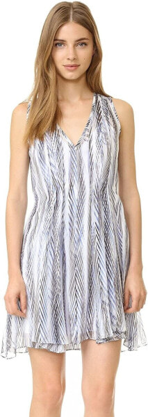 Shoshanna 241397 Womens Sleeveless V-Neck Ayanna A-Line Dress Blue/Multi Size 10