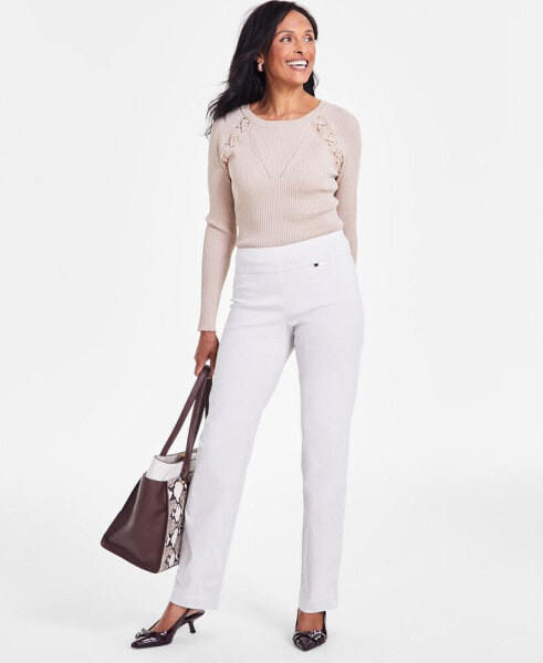 Women's Tummy-Control Pull-On Straight-Leg Pants, Created for Macy's